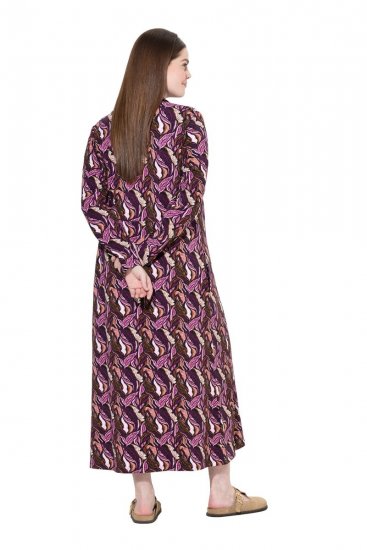 Ulla Popken 843358 Robe sweat imprimée Prune - Robes sweat - 