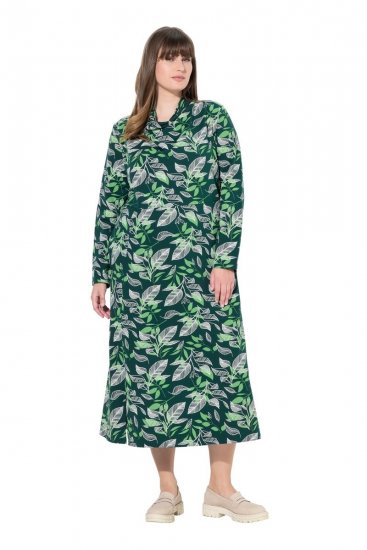Ulla Popken 843496 Robe sweat imprimée Corail - Robes sweat - 
