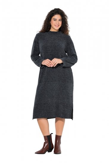 Ulla Popken 843592 Robe à manches longues Anthracite - Robes en maille - 