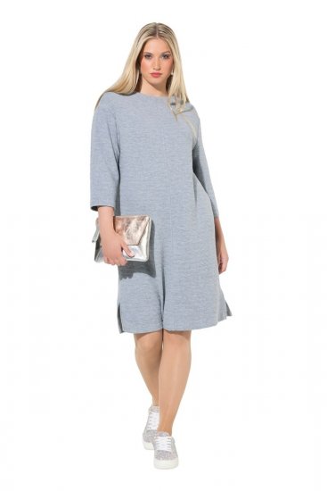 Ulla Popken 843999 Robe à manches 3/4 Gris chiné - Robes - Robes pour toutes les tailles