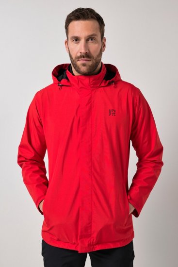 Jay-Pi 844210 Veste de pluie à capuche repliable Rouge salsa - Vestes - Vestes Homme Grandes Tailles