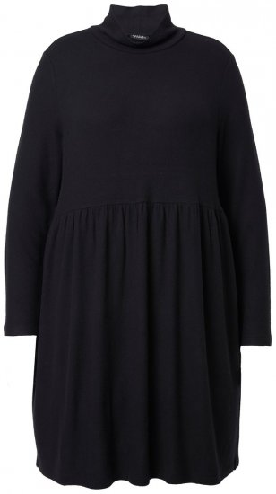 Ulla Popken 844233 Robe en maille à manches longues Noir - Robes en maille - 