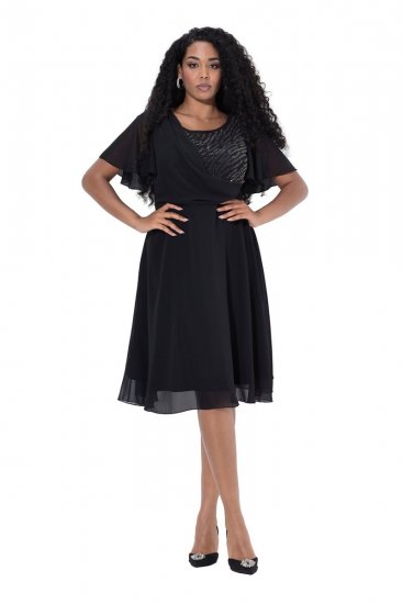 Ulla Popken 844356 Robe de soirée Noir - Robes de soirée - Robes de soirée grande taille