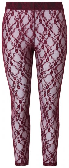 Ulla Popken 844543 Collant en dentelle Bordeaux - Collants & chaussettes - 