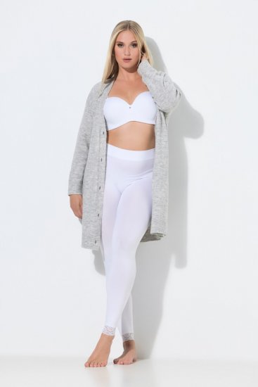 Ulla Popken 844563 Legging collant en dentelle Blanc - Collants & chaussettes - 