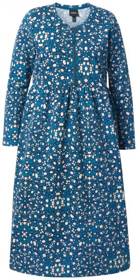 Ulla Popken 844722 Robe sweat imprimée Pétrole - Robes sweat - 