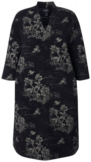 Ulla Popken 844739 Robe à manches 3/4 Noir - Robes midi - Robes midi grande taille