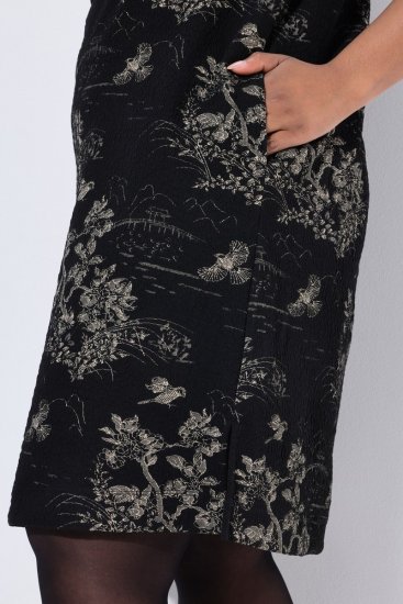Ulla Popken 844739 Robe à manches 3/4 Noir - Robes midi - Robes midi grande taille