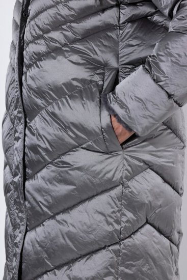 Ulla Popken 844764 Manteau matelassé HYPRAR à reflets métallisés Anthracite - Manteaux - Manteaux femme grande taille