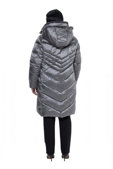 Ulla Popken 844764 Manteau matelassé HYPRAR à reflets métallisés Anthracite - Manteaux - Manteaux femme grande taille