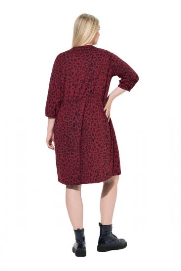 Ulla Popken 844945 Robe en jersey trapèze à col V Prune - Robes en jersey - 