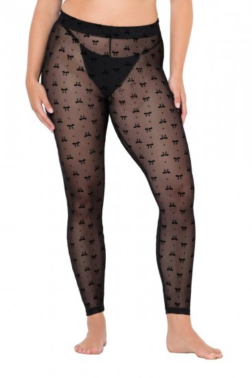 Ulla Popken 844970 Legging collant à motifs Noir - Collants & chaussettes - 