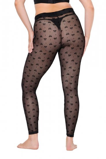 Ulla Popken 844970 Legging collant à motifs Noir - Collants & chaussettes - 