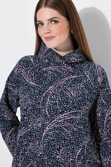Ulla Popken 844993 Robe sweat imprimée Bleu marine - Robes sweat - 