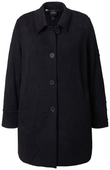 Ulla Popken 845026 Surchemise à texture zébrée Noir - Vestes - Vestes femme grande taille