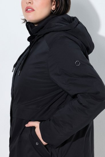 Ulla Popken 845111 Parka Noir - Manteaux - Manteaux femme grande taille