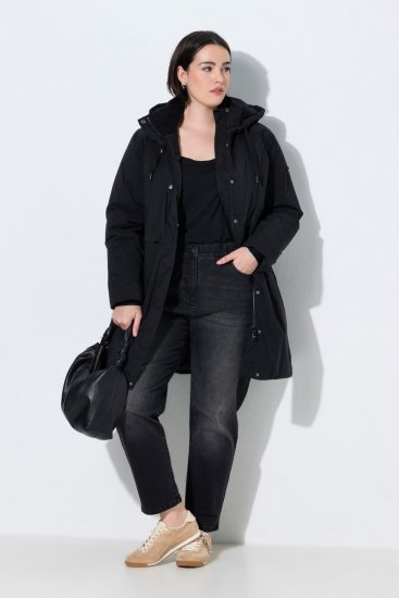 Ulla Popken 845111 Parka Noir - Manteaux - Manteaux femme grande taille
