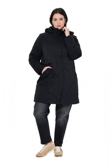 Ulla Popken 845111 Parka Noir - Manteaux - Manteaux femme grande taille