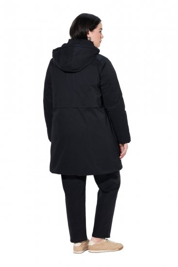 Ulla Popken 845111 Parka Noir - Manteaux - Manteaux femme grande taille