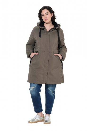 Ulla Popken 845111 Parka Vert foncé - Manteaux - Manteaux femme grande taille