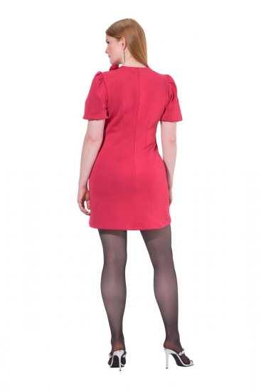 Ulla Popken 845148 Robe moulante fleurie Magenta - Robes - Robes pour toutes les tailles