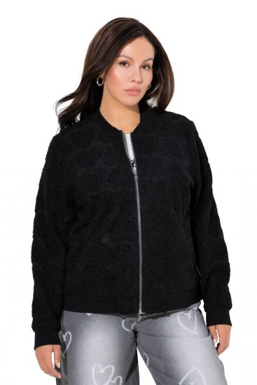 Ulla Popken 845262 Veste teddy Noir - Vestes - Vestes femme grande taille