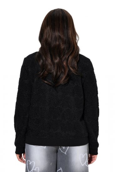 Ulla Popken 845262 Veste teddy Noir - Vestes - Vestes femme grande taille