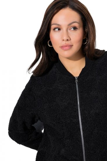 Ulla Popken 845262 Veste teddy Noir - Vestes - Vestes femme grande taille