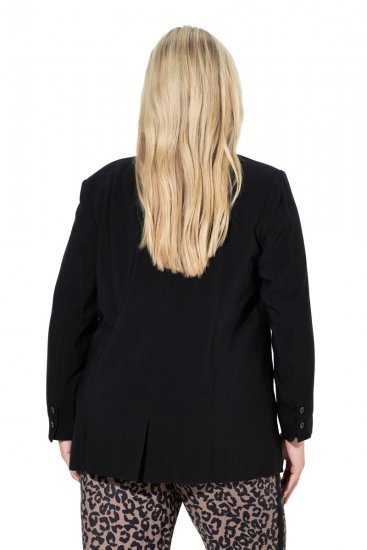 Ulla Popken 845336 Blazer stretch oversize à deux boutons Noir - Blazers - Blazers grande taille pour femme