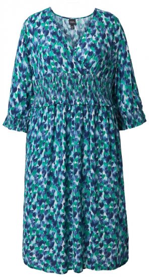 Ulla Popken 845360 Robe mi-longue imprimée Bleu clair - Robes midi - Robes midi grande taille