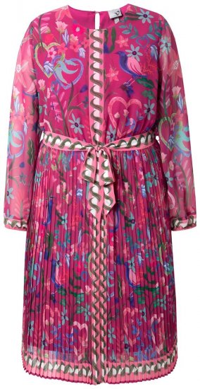 Ulla Popken 845649 Robe mi-longue à manches longues Rouge baie - Robes midi - Robes midi grande taille