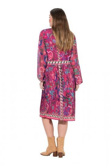 Ulla Popken 845649 Robe mi-longue à manches longues Rouge baie - Robes midi - Robes midi grande taille