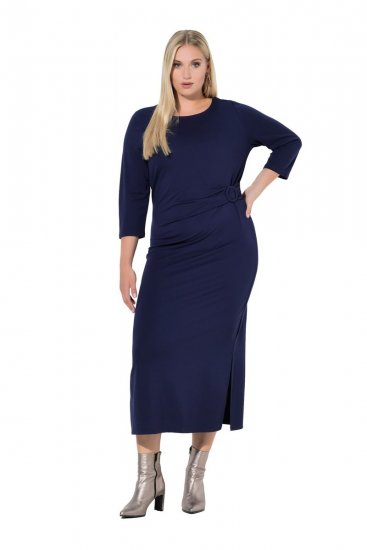 Ulla Popken 845705 Robe en jersey Bleu marine - Robes midi - Robes midi grande taille
