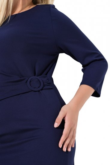 Ulla Popken 845705 Robe en jersey Bleu marine - Robes midi - Robes midi grande taille