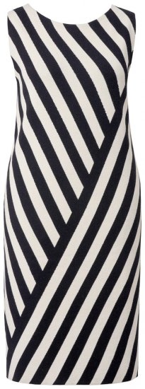 Ulla Popken 845784 Robe en maille rayée Noir - Robes d'été - Robes d'été grande taille