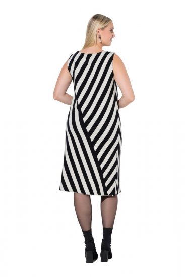 Ulla Popken 845784 Robe en maille rayée Noir - Robes d'été - Robes d'été grande taille
