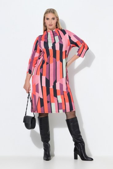 Ulla Popken 845794 Robe en jersey imprimée Rose - Robes - Robes pour toutes les tailles