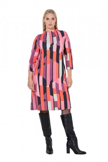 Ulla Popken 845794 Robe en jersey imprimée Rose - Robes - Robes pour toutes les tailles