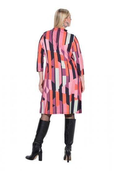 Ulla Popken 845794 Robe en jersey imprimée Rose - Robes - Robes pour toutes les tailles