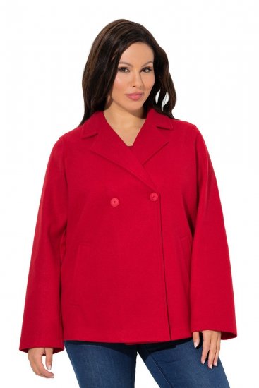 Ulla Popken 846021 Manteau en polaire Rouge - Manteaux - Manteaux femme grande taille