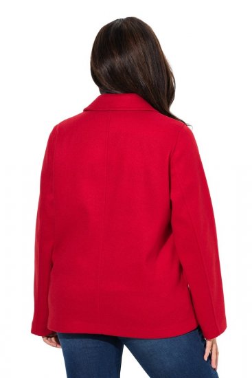 Ulla Popken 846021 Manteau en polaire Rouge - Manteaux - Manteaux femme grande taille