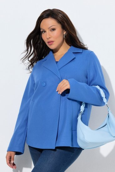 Ulla Popken 846021 Manteau en polaire Bleu - Manteaux - Manteaux femme grande taille