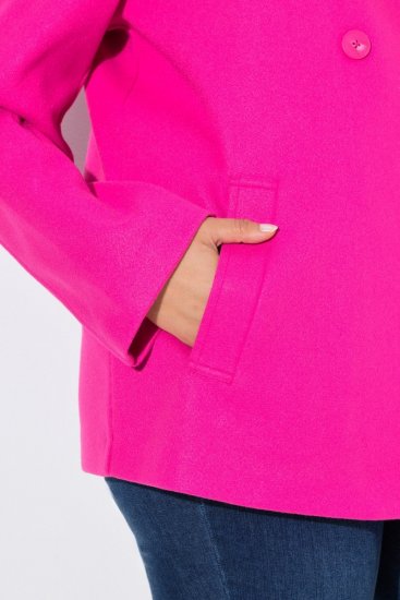 Ulla Popken 846021 Manteau en polaire Rose - Manteaux - Manteaux femme grande taille