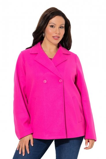 Ulla Popken 846021 Manteau en polaire Rose - Manteaux - Manteaux femme grande taille