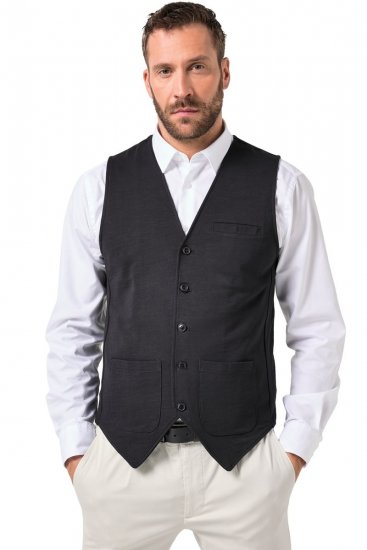 JP1880 846089 Gilet en molleton Noir - Costumes - Costumes grandes tailles 