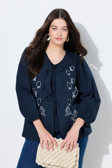 Ulla Popken 846197 Veste Bleu marine - Vestes - Vestes femme grande taille