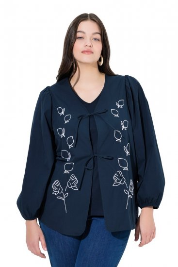 Ulla Popken 846197 Veste Bleu marine - Vestes - Vestes femme grande taille