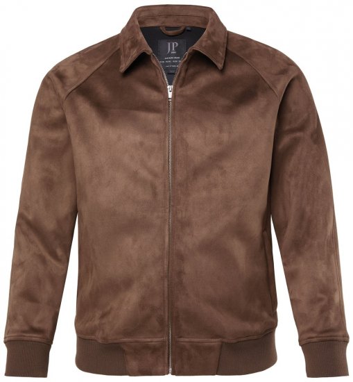 JP1880 846200 Blouson bomber aspect daim Brun foncé - Vestes - Vestes Homme Grandes Tailles