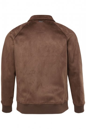 JP1880 846200 Blouson bomber aspect daim Brun foncé - Vestes - Vestes Homme Grandes Tailles
