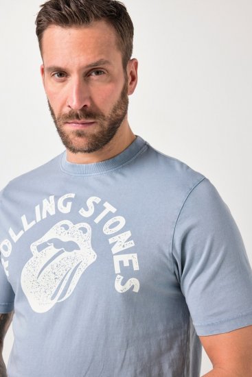 JP1880 846221 Rolling Stones Tongue T-shirt Bleu clair - T-shirts de groupes - T-shirts de groupes grande taille